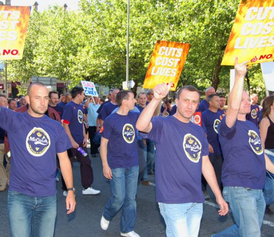 National demonstration in Liverpool in September 2006 in support of striking Merseyside FBU members fighting against cuts