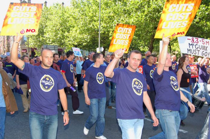 National demonstration in Liverpool in September 2006 in support of striking Merseyside FBU members fighting against cuts