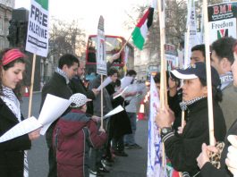 The names of Palestinians who have died because they could not leave Gaza to get medical treatment were read out at the picket