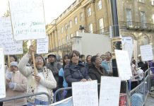 Chagos Islanders and their supporters lobbying Downing Street last November 10th