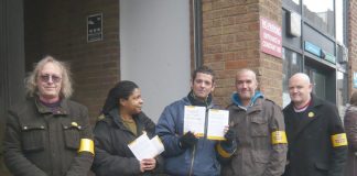 PCS pickets at the Elthorne Road Job centre in Holloway