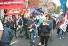 March to defend the NHS – NHS workers are one of those sections that the government wants to impose a three-year wage-cutting deal on, so it can carry on propping up the banks