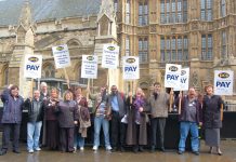 Civil servants lobbying MPs last month against poverty pay
