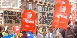Marchers on the ‘Strangers to Citizens’ march of migrant workers in London on May 6th last year