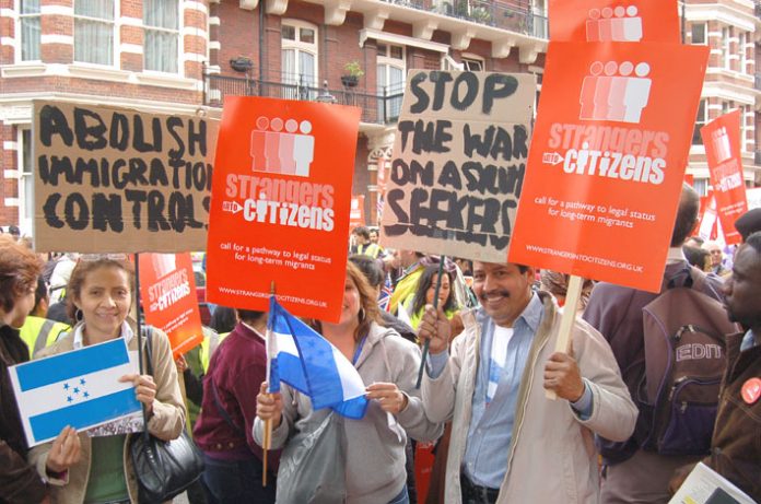 Marchers on the ‘Strangers to Citizens’ march of migrant workers in London on May 6th last year