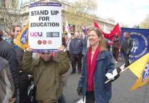 PCS and UCU members took strike action on the same day as teachers last month, as the public sector anger over pay cuts erupted