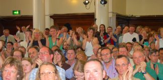 Part of the audience at the recent TUC Public Services rally in Westminster applauding calls for public sector-wide strike action