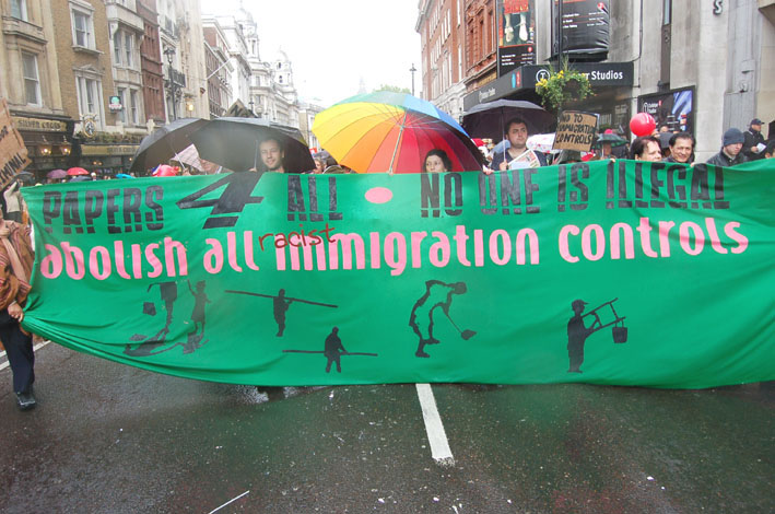Demonstrators in London in May last year against all immigration controls