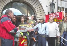 South-East London Council of Action members along with users of the ‘Peckham Spike’ community project  lobbying Southwark Town Hall on Wednesday evening