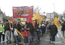 Local residents, staff, trade unionists and young people joined a march last November to oppose plans to close Chase Farm. They will march again on Saturday July 26 to save the hospital