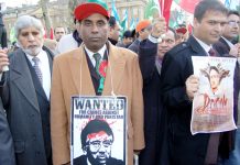 Demonstrators in London last year demanding the ending of Musharraf’s military regime