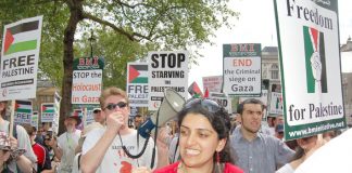 Demonstration in London on May 10th in support of a Palestinian state