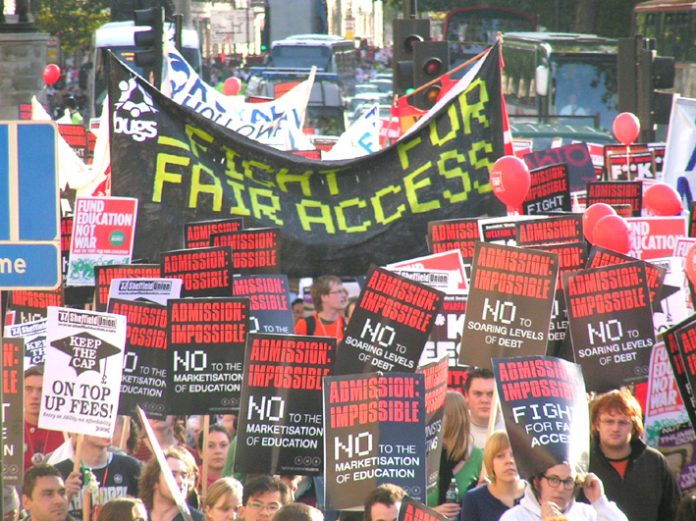 Students on the National NUS demonstration against top-up fees in October 2006