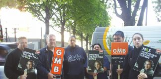 Demonstration in support of sacked GMB member Tony Goode outside the Marks and Spencer head offices on September 29th