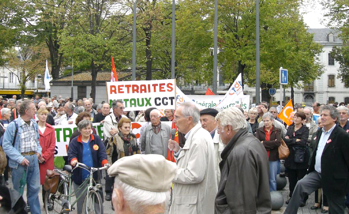 Joint union and retirees rally in Tarbes, Hautes-Pyrenees last Thursday for an increase in pensions