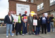 Hammersmith and Fulham council staff picketing outside the Bagleys Lane depot during July’s national pay strike byl local government workers