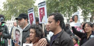 Relatives of Jean Charles de Menezes outside Downing Street recently to protest over his