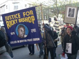 The Justice for Ricky Bishop campaign marching through south London on Saturday