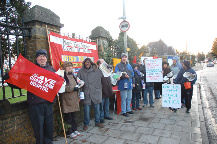 North East Lodon Council of Action pickets of Chase Farm Hospital said everyone was opposed to the closure