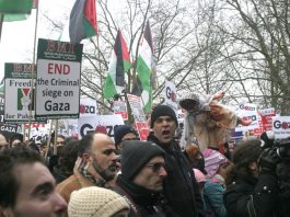 Angry marchers in London last Saturday denounce Israel’s attack on Gaza