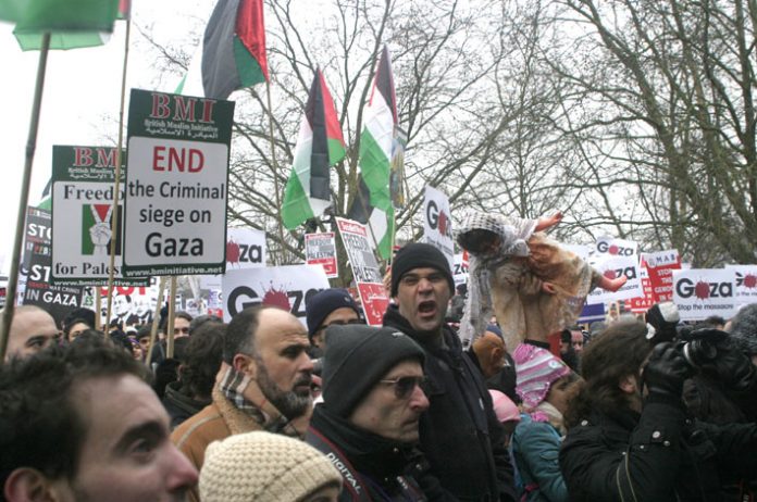 Angry marchers in London last Saturday denounce Israel’s attack on Gaza