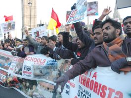 Marchers on the 125,000-strong demonstration in London on January 31 demanding an end to the Sri Lankan army attacks on Tamil civilians