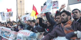 Marchers on the 125,000-strong demonstration in London on January 31 demanding an end to the Sri Lankan army attacks on Tamil civilians