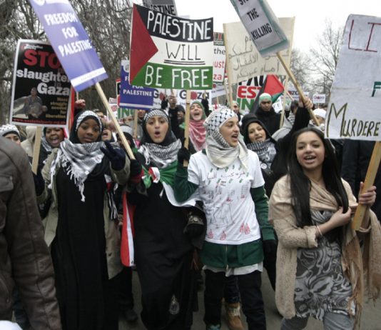 Youth on a march in London in January against the Israeli attack on Gaza