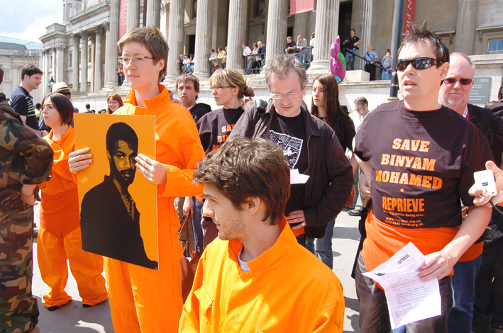 Demonstration last June demanding the release of Binyam Mohamed from Guantanamo Bay prison