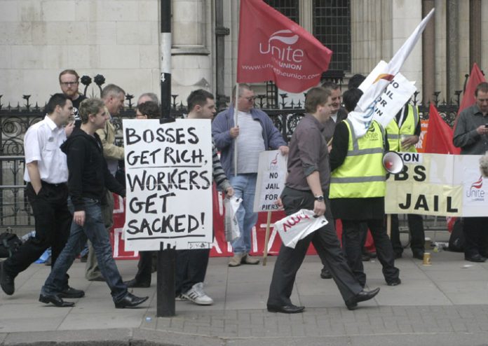 Protest outside the  High Court in London on Monday opposing the attempt to jail the Enfield occupation leaders