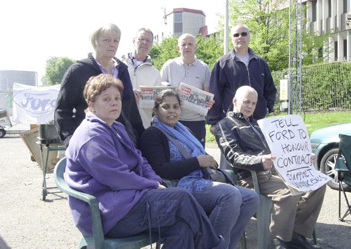 Sacked Visteon workers picketing outside the company’s Basildon plant