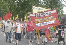 The North-East London Council of Action marching to defend Chase Farm Hospital – a call was made yesterday for a  mass demonstration on June 6 against the closure plans