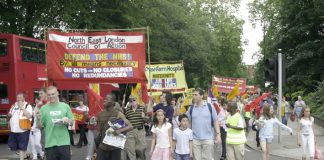 North East London Council of Action march in Enfield last July to keep open Chase Farm Hospital