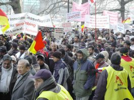 A section of the 125,000-strong demonstration in London on January 31st against the genocidal Sri Lankan Army attacks on the Tamil population