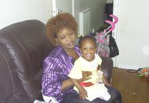 Heygate tenant EVELYN AMAHIAN with her two-year-old daughter