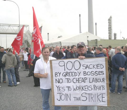 Workers at the Lindsey power station were urging workers to join the strike movement to stop union-busting bosses