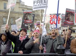 Trafalgar Square rally on January 17 against the Israeli assault on Gaza