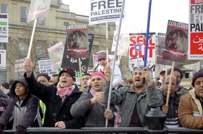 Trafalgar Square rally on January 17 against the Israeli assault on Gaza