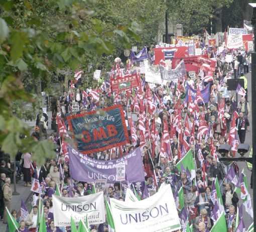 NHSTogether demonstration in November 2007 against NHS privatisation