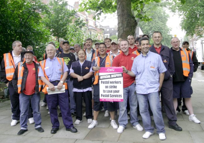 CWU pickets last Wednesday  at Hampstead Delivery Office determined to defend the postal service