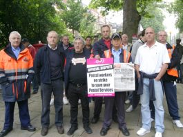 ‘Struggle is strengthening’ said CWU pickets at Hampstead Delivery Office