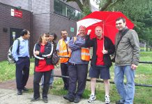 CWU pickets at Nine Elms Mail Centre in South London, determined to defend jobs and conditions