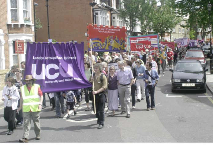 Demonstration last May supporting London Metropolitan University unions’ fight against job cuts