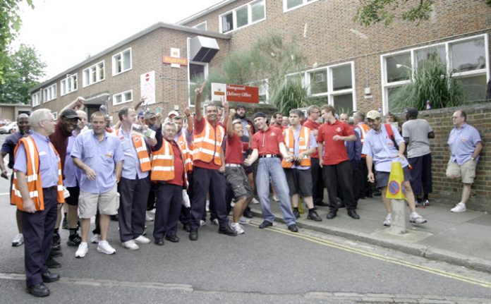 Jubilant Hampstead postal workers walked out on strike together at 9.00am Saturday