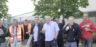 Pickets at the East London Mail Centre on July 28 – they were all in favour of national strike action