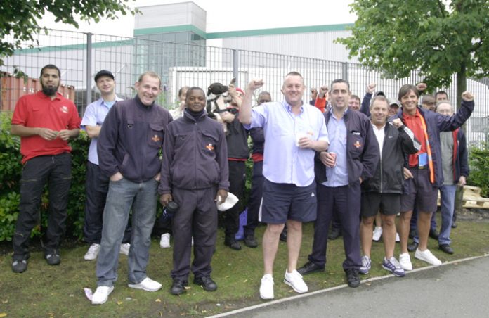 There were a large number of pickets at the East London Mail Centre in Bow on Friday morning
