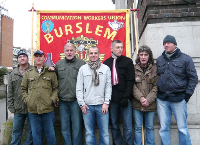 Stoke CWU members from Burslem were victimised earlier this year – Stoke CWU is out indefinitely