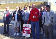 Confident CWU pickets at the Peckham Delivery Office, south east London, last Saturday