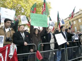 Protest at Downing Street against the Labour Government’s support for Pakistan’s former dictator Musharraf