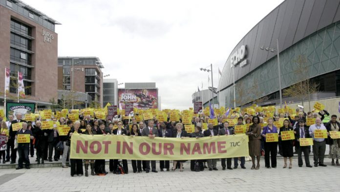 A silent vigil by TUC Congress delegates yesterday midday to remember Anthony Walker who was murdered by racists and to show Congress’s disapproval of the election of a BNP MEP